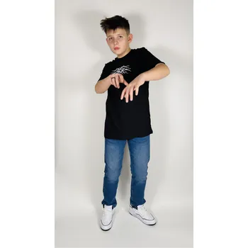 Reporter Young | Chlapecké černé tričko s minimalistickou grafikou - Barva ČERNÁ, Velikost 176 243-0440B-55-100-1