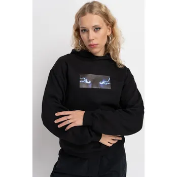 Dívčí mikina Reporter Young | Dívčí černá zateplená mikina s kapucí a potiskem kočky - Barva ČERNÁ, Velikost 158 251-0551G-04-100-1