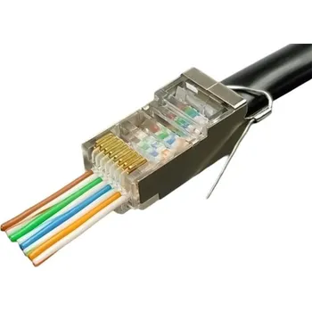 Síťový konektor Konektor Conexpro RJ45-5SGW RJ45 CAT5E FTP 8p8c na drát, zemnící PIN, Wire Cross