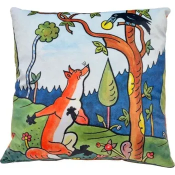 plyšák Polštář Josef Lada Liška a sýr 30x30cm