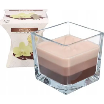 BISPOL Vonná svíčka tříbarevná Vanilka 170 g