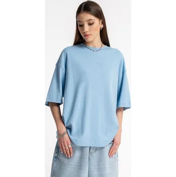 Dívčí tričko Reporter Young | Dívčí modré tričko OVERSIZE s výšivkou na přední straně - Barva MODRÁ, Velikost 158 251-0440G-57-450-1