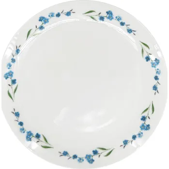 Stolování by - II.jakost Porcelánový dezertní talíř Luna Pomněnka ø 20,5cm, bílý/modrý, II.jakost