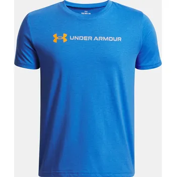 Chlapecké tričko Under Armour UA B LOGO WORDMARK SS- 1389963-402 Modrá YXS