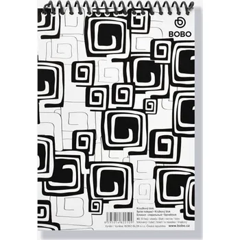 Blok BLACK WHITE s horní plastovou spirálou A5, linka, 50 listů