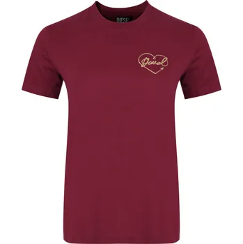 Dámské tričko DIESEL Love Burgundy tričko S Růžová