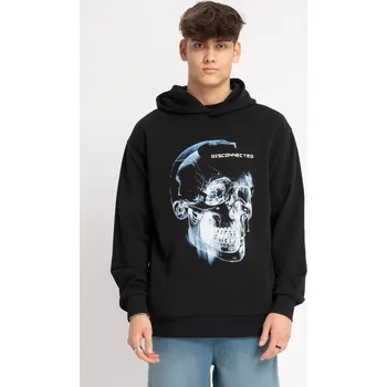 Chlapecká mikina Reporter Young | Chlapecká černá mikina s kapucí a potiskem LEBKY - Barva ČERNÁ, Velikost 176 251-0551B-11-100-1