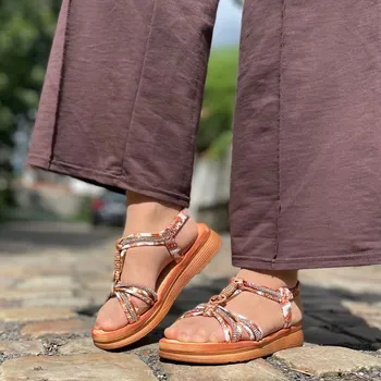 Dámské sandále Dámské sandály oranžové SP15-2 Velikost: 38