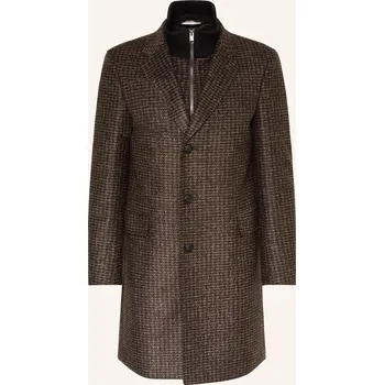 Pánské oblečení Boss Pánský Kabát Hyde, tmavě hnědá / béžová, 50