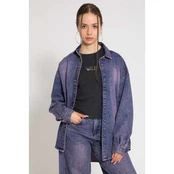 Dívčí mikina Reporter Young | Dívčí modro-fialová oversize džínová košile - Barva FIALOVÁ, Velikost 152 243-0331G-08-690-1