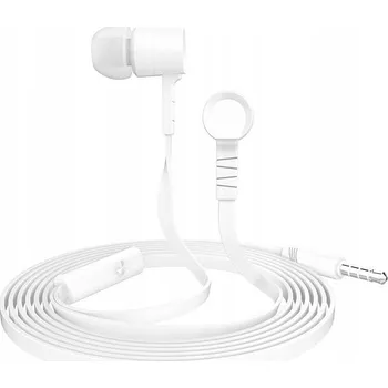 Sluchátka Sluchátka do uší s mikrofonem jack bílá