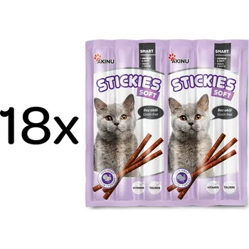 Krmivo pro kočku Akinu STICKIES Krůtí tyčinky pamlsek pro kočky 18 x 30 g