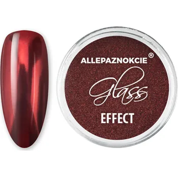 Umělé nehty Leštící pigment na nehty Glass Effect Red (červený zrcadlový efekt) (Zalešťovací pigment na nehty, červený)