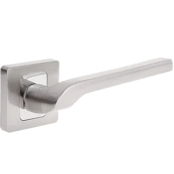 Dveřní kování Kuchinox Klika LUGA hranatá rozeta - satina chrom - (komplet 2 ks)