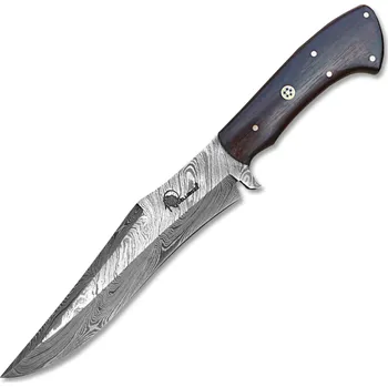 Kuchyňský nůž Myslivecký damaškový nůž Dellinger Damask Cocobolo