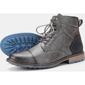 Pánská běžecká obuv Pánské kotníkové boty z PU kůže Velikost: 46, Barva (Varianta): grey 605