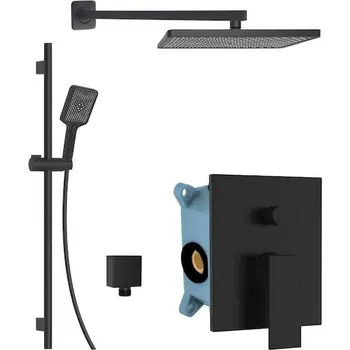 Sprchový set kielle Arkas I - Sprchový set s baterií pod omítku, pro 2 spotřebiče, s příslušenstvím a tělesem, matná černá 20611SP14