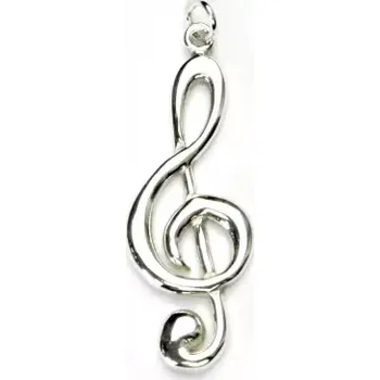 Přívěsek Zlatý přívěsek, houslový klíč, bílé zlato - P 367 (Zlatý notový klíč)