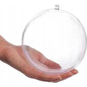 Vánoční dekorace Bombki Choinkowe - 8 AKRYLOVÝCH KULIČEK, plastové, skládací, průhledné, 10 cm