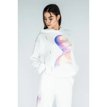 Dívčí mikina Reporter Young | Dívčí bílá mikina s kapucí a barevným potiskem ‚MYSELF‘ - Barva BÍLÁ, Velikost 170 243-0551G-05-250-1