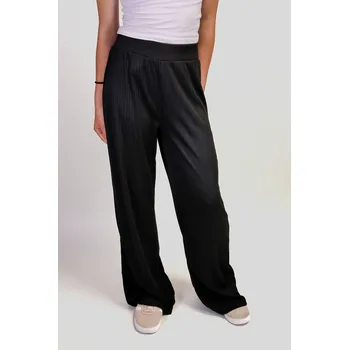 Reporter Young | Dívčí černé pruhované kalhoty se širokými nohavicemi - Barva ČERNÁ, Velikost 158 243-0119G-14-100-1