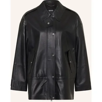 Dámský blejzr Boss Dámská Kožená Bunda Salaha, černá, 40