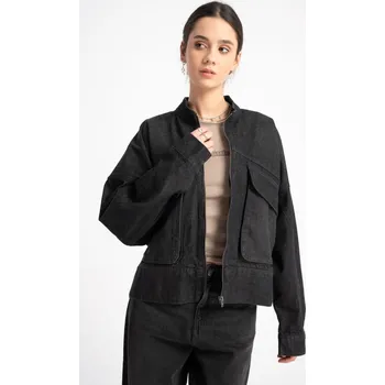 Dívčí bunda Reporter Young | Dívčí černá džínová bunda s rukávy kimono - Barva ČERNÁ, Velikost 158 251-0889G-05-004-1