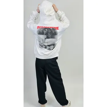 Dívčí mikina Reporter Young | Dívčí bílá mikina s kapucí na zip a potiskem „PERSPECTIVE“ - Barva BÍLÁ, Velikost 164 243-0555G-12-200-1