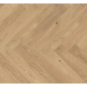 dřevěná podlaha Dub Natur - bílý oxidativní olej - kolekce Castle Herringbone ( rybí kost )