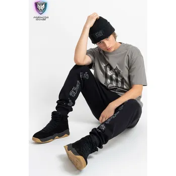 Reporter Young | Chlapecké černé tepláky s potiskem na nohavicích - Barva ČERNÁ, Velikost 152 243-0117B-52-100-1