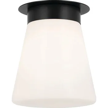 Stropní svítidlo černé skleněné bílé stínidlo do předsíně šatny Kichler