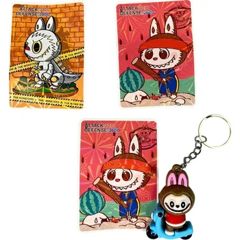 Cd Překvapení v sáčku – figurka ve stylu Labubu monsters s klíčenkou a kartami