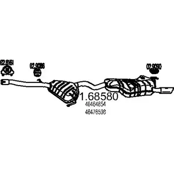 Výfukový systém MTS Zadní tlumič výfuku MTS 01.68580