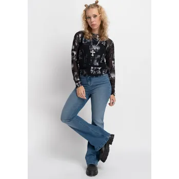 Dívčí džíny Reporter Young | Dívčí modré zvonové džíny - Barva MODRÁ, Velikost 152 243-0110G-37-003-1