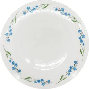 Talíř by - II.jakost Porcelánový mělký talíř Luna Pomněnka ø 28 cm, bílý/modrý, II.jakost