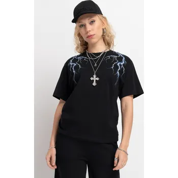 Reporter Young | Dívčí černé tričko s potiskem BLESKU - Barva ČERNÁ, Velikost 158 251-0440G-01-100-1