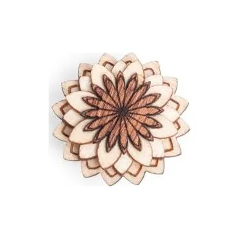 Brož Dřevěná ozdoba do klopy Cubo Flower s možností výměny či vrácení do 30 dnů zdarma - LF3