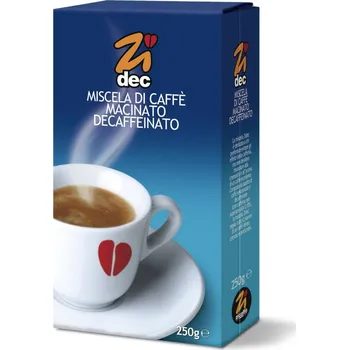 Káva Zicaffè Zidec bezkofeinová mletá káva 250 g