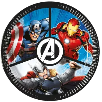 Talíř Papírové talířky Avengers Evergreen 20cm - 8ks