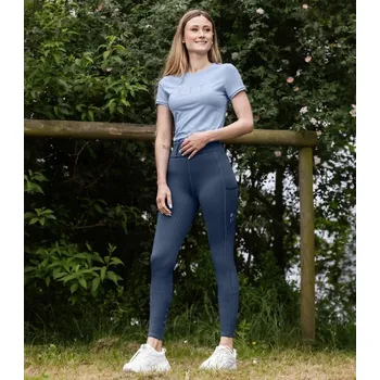 Jezdecké oblečení Dámské/dívčí jezdecké legíny ELT Ella džínově modrá D38