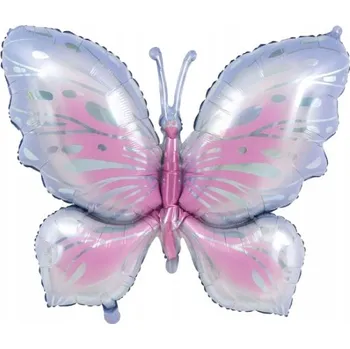 Balónek FÓLIOVÝ BALÓNEK MOTÝL RŮŽOVÝ dekorace narozeniny VELKÝ Helium PG