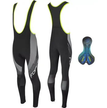 Cyklistické oblečení FORCE Kalhoty Force F58 se šráky s vložkou, černo-šedé velikost XS