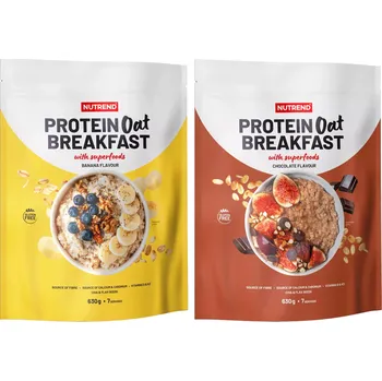 Kloubní výživa Nutrend Nutrend Protein Oat Breakfast proteinová kaše s vitamíny a superfoods, 630 g příchuť banán