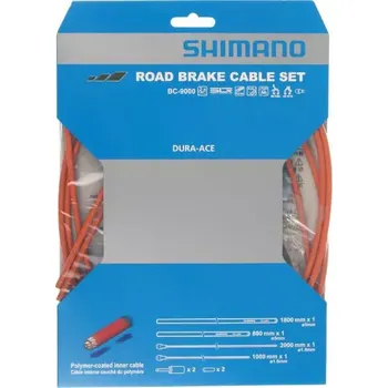 Lanko pro jízdní kolo Shimano Brzdový set Shimano BC-9000, polymer, bowdeny+lanka barva oranžová