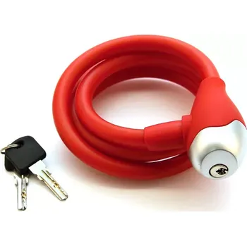 Zámek na kolo Zámek QT Cycle Tech silikon, 120/12 - klíčový barva červená