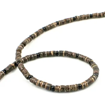 Náhrdelník Lenka Barčiová Korále na krk pánské z kokosových rondelek