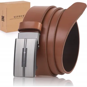 Opasek Kožený opasek pánský SEPHER Automat HNĚDÝ do kalhot