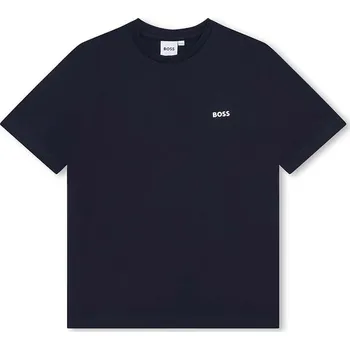 Chlapecké tričko Dětské bavlněné tričko BOSS tmavomodrá barva J25P23.102.150 59X, vel. 138