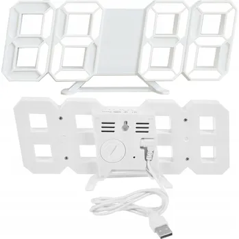 Hodiny 4v1 LED 3D digitální hodiny STRADO nástěnné/stolní, budík, teploměr, datum, alarm