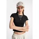 Reporter Young | Dívčí černý CROP TOP s potiskem CHERRY - Barva ČERNÁ, Velikost 170 251-0440G-34-100-1